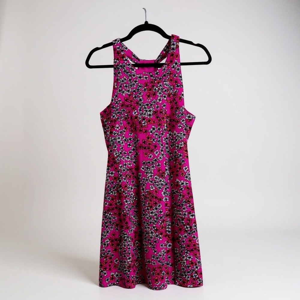 CeCe Womens Floral Sleeveless Dress‎ Pink & Black Size S Polyester